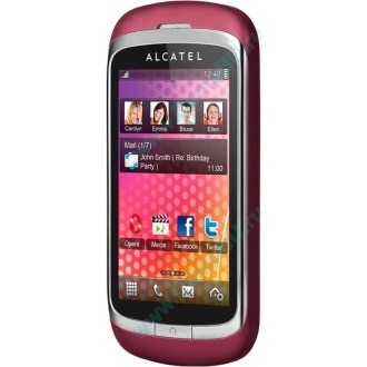 Красно-розовый телефон Alcatel One Touch 818 (Салават)